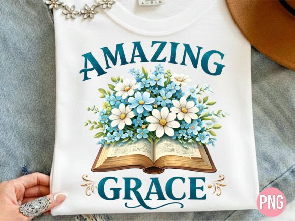 Amazing Grace Bible Floral Christian PNG T-Shirt Designs