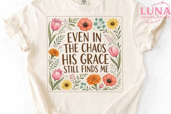 Christian Grace Floral Quote PNG Design