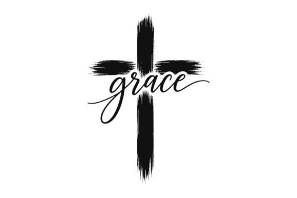Grace Cross Minimal Christian Design T-Shirt Designs
