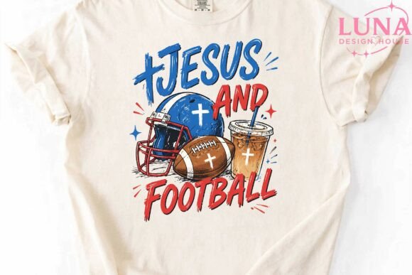 Jesus and Football Sublimation PNG for T-Shirt Designs