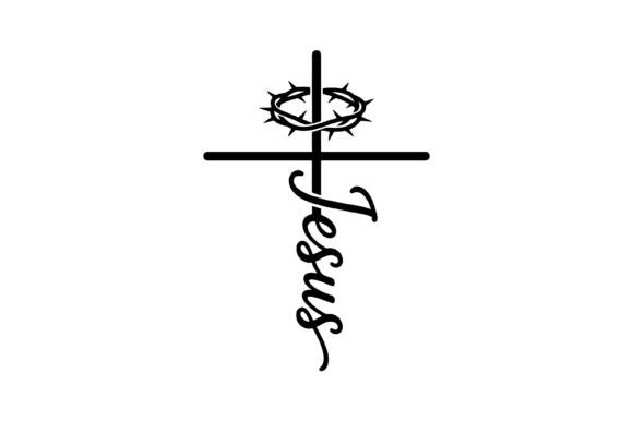 Jesus Cross Crown of Thorns Design: T-Shirt Designs