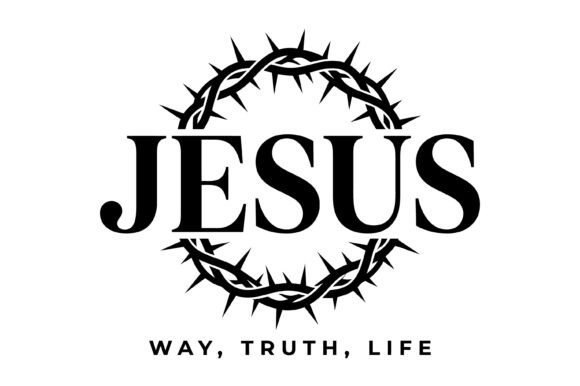 Jesus Crown of Thorns Typography