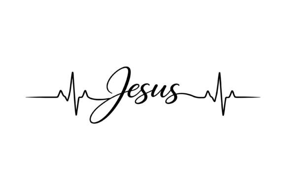 Jesus Heartbeat Faith Line Design T-Shirt Designs