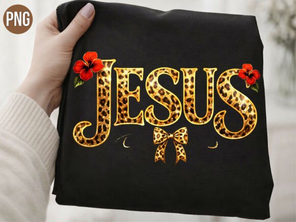 Jesus Leopard Floral Religious ChristPNG T-Shirt Designs