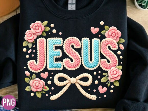 Jesus Pink Floral Coquette Christian PNG T-Shirt Designs