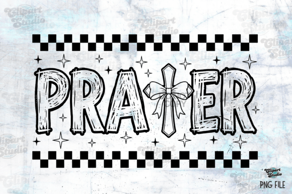 Prayer Retro Checker PNG: Christian T-Shirt Designs