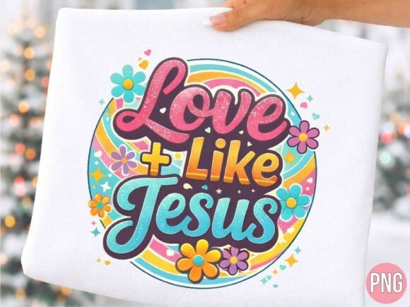 Retro Love Like Jesus Christian T-Shirt Designs