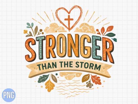 Stronger Than the Storm Christian PNG T-Shirt Designs