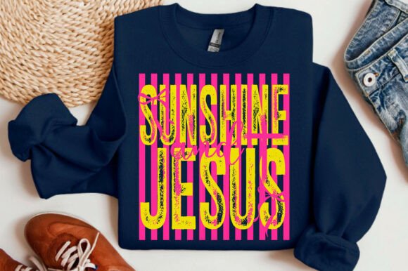 Sunshine and Jesus PNG, Leopard Stripe T-Shirt Designs
