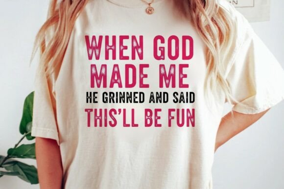 When God Made Me SVG Boho Christian T-Shirt Designs